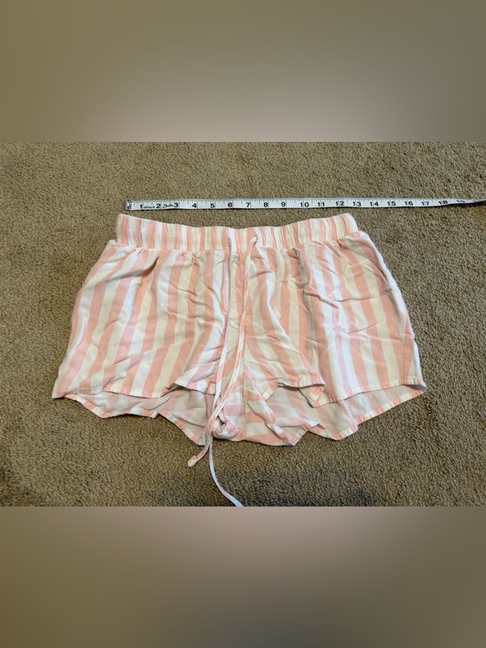 Forever 21 Pink and White Striped Drawstring Pajama Shorts